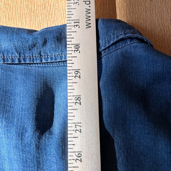 Sanctuary denim shirt buttons pockets Lyocell soft XL preppy 80s 90s Y2k classic - Picture 8 of 10